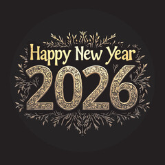 vector illustration happy new year 2026