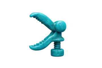 Turquoise guitar capo clamp isolated on transparent background