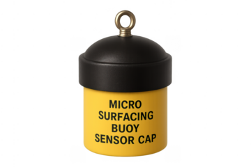 Micro surfacing buoy sensor cap on transparent background