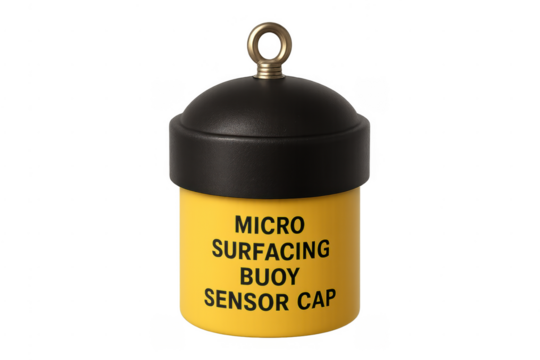 Micro surfacing buoy sensor cap on transparent background