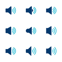 Speaker icon vector isolated on white background. Volume icon. Loudspeaker icon vector. Audio. Sound