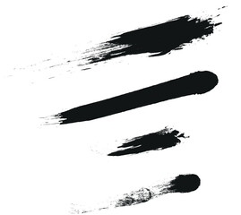 Black Watercolor Brush Marks Pack