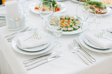 Elegant table setting a festive celebration event