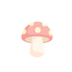Pink Mushroom with White Spots: A Whimsical Forest Delight.
