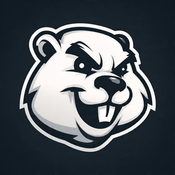 Bold beaver mascot design for sports team emblems and gaming logos, conveying competitive spirit and determined attitude with a modern, stylish illustration