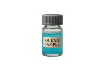 Ocean sample in vial for scientific water analysis