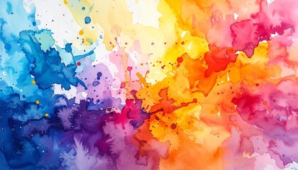 watercolor splatter texture with bright colors