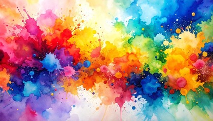 watercolor splatter texture with bright colors