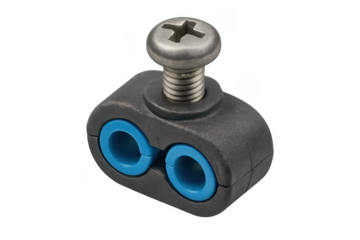 Dual cable clamp with screw fixing wires