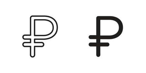 Obraz premium Ruble icon for your website design, logo, app, UI. EPS10