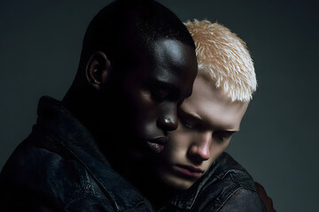 Intimate Embrace of Two Men