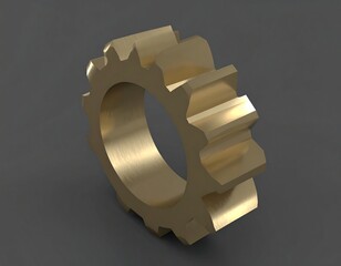 Gold gear, 3D render
