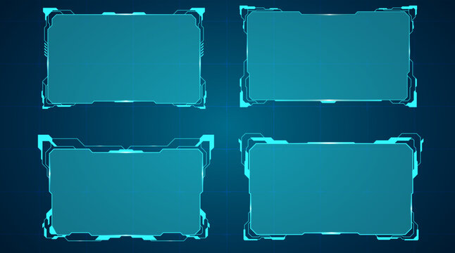Hologram UI Frame Collection &ndash; Transparent-style frames for futuristic UI Theme 