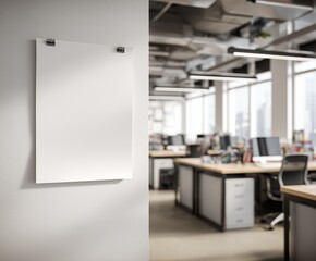 Modern Office Space Featuring an Empty White Canvas for Ideas and Creativity at the Heart of an Inspiring Work Environment