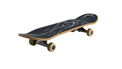 Skateboard with marbled grip tape on black