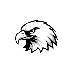 Obraz premium Powerful bald eagle head emblem with striking detail for logos, branding, and sports teams looking for a symbol of strength and freedom