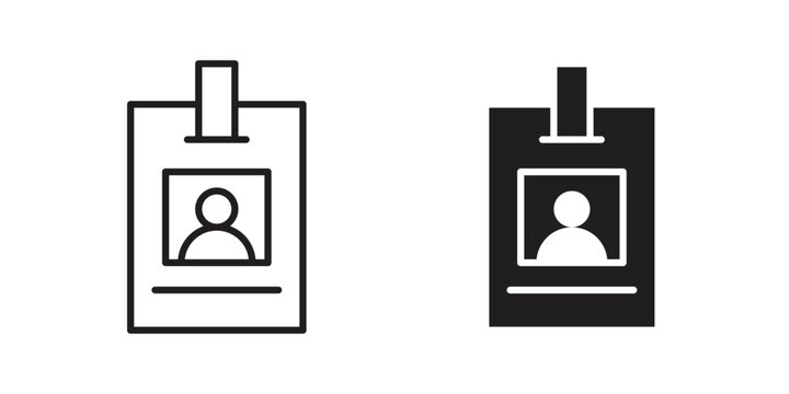 ID badge icon pictogram in trendy outline style. icon, sign or symbol.