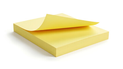 Vibrant yellow adhesive sticky note pad, ready for quick reminders and office organization