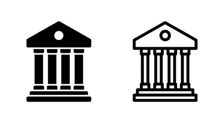 Bank icon symbol for apps and websites. Bank sign and symbol, museum, university