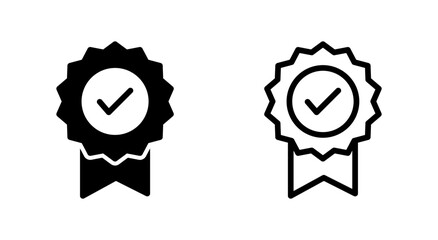 Approved icon symbol for apps and websites. Certified Medal Icon