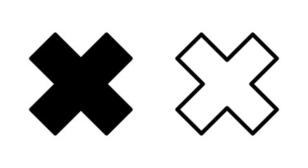 Close icon symbol for apps and websites. Delete sign and symbol. cross sign