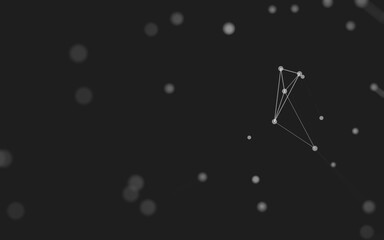 Abstract background. Molecules technology with polygonal shapes, connecting dots and lines. Connection structure. Big data visualization.