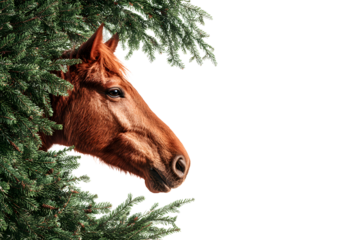 Horse head on a neutral transparent background for designers, marketers. 2026. Popular illustration, object, symbol, texture, pattern, holiday.