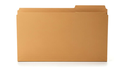 Isolated File Folder A Front View of a Brown Paper Folder on a White Background