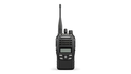 Compact handheld two-way radio communication device with antenna and digital display