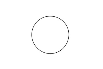 Black outline circle geometric shape on transparent background