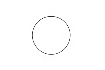 Black outline circle geometric shape on transparent background