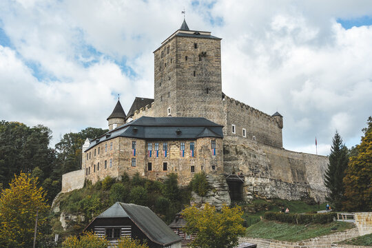Historic Kost Castle in Czech Republic surrounded by forest