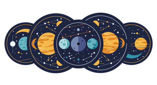 cosmic planets alignment with constellations astrological space journey and celestial harmony perfect for astronomy blogs and educational resources.
