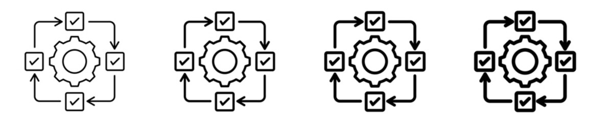 Business Process  Icon Set Different Style Collection
