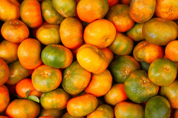 Vibrant texture and color of tangerines
