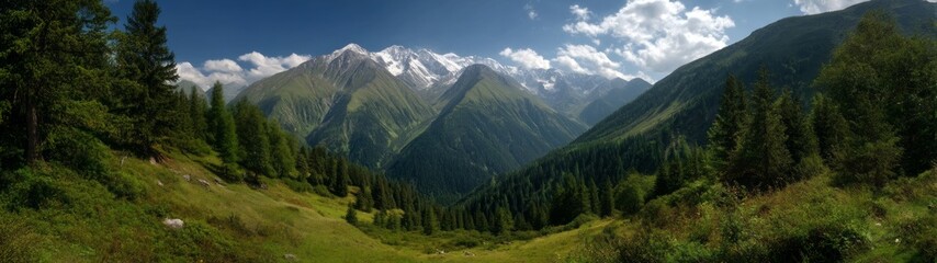 Fototapeta premium Breathtaking hdr panoramic view of majestic mountains nature landscape scenic serenity