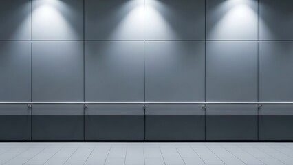 Modern Hallway With Spotlights On A Wall And A Tiled Floor