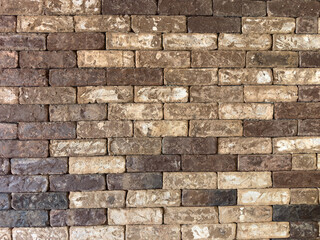 A view of a grungy brick wall, as a background.