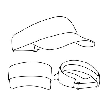 Visor Hat Outline various view - Sporty Headwear Design