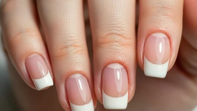 Elegant french manicure nails for beauty salon promotions and style guides