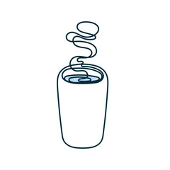 continuous line drawing hot chocolate tea