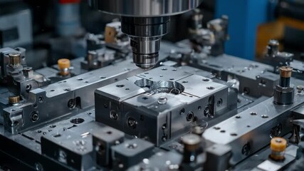 Steel forging insert mold in medium shot highlighting interchangeable components that enhance versatility for customized metal part production and repetitive accuracy.