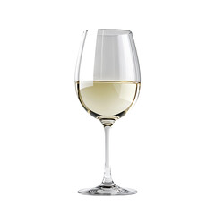 Elegant glass of white wine, refreshing beverage for luxury celebrations isolated on transparent background