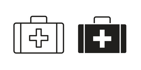 Fototapeta premium Medical kit icon in filled, thin line, stroke style for website and apps