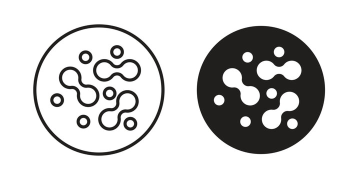 Microorganism icon in filled, thin line, stroke style for website and apps
