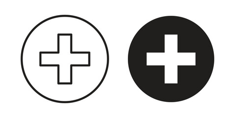 Obraz premium Plus icon in filled, thin line, stroke style for website and apps