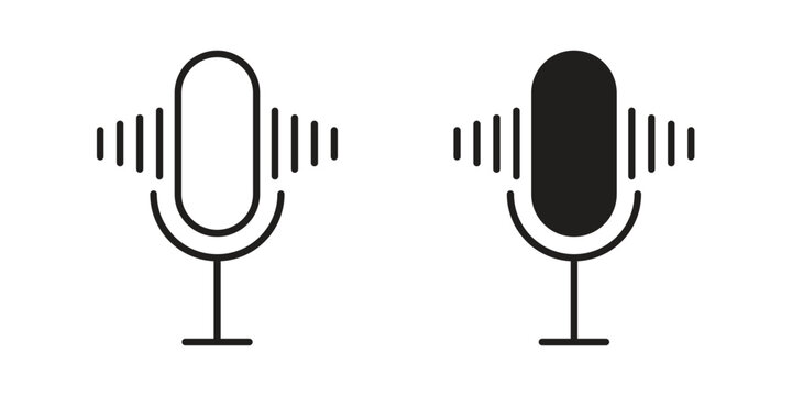 Podcast icon in filled, thin line, stroke style for website and apps