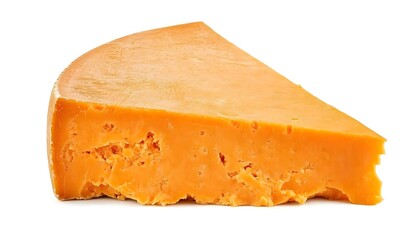 Wedge of cheddar cheese
