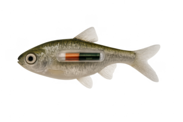 Fish with implanted microchip for tracking and research