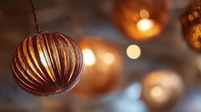 Medium shot of decorative electrolytic copper plating highlighting the smooth shiny finish on metal objects under bright workshop lighting.